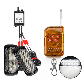 

Light Car lights Dash Warning 16 Modes 2 wire DC12-24V 6500K 12LED Car Strobe