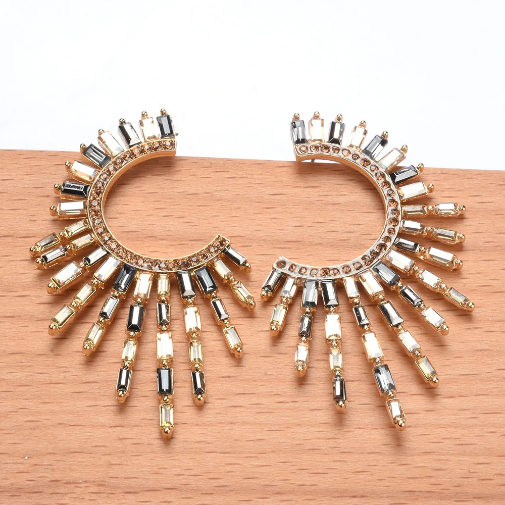 Boho Ethnic Multicolor Crystal Rhinestone Tassel Earrings - Packaging