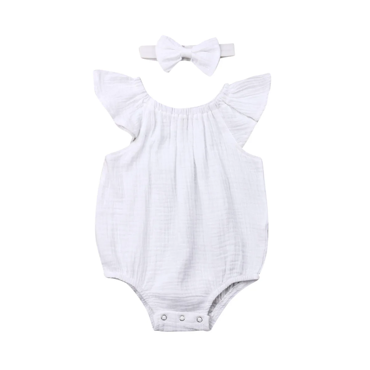 F Для новорожденных, для маленьких девочек одежда комбинезон для мальчиков хлопок, повязка на голову, летний пляжный костюм - Цвет: F
