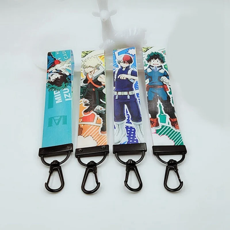 Trendy Anime Keychians My Hero Academia Anime Mobile Phone Laser Lanyard Keyring Keychain Boku No Hero Academia Manga