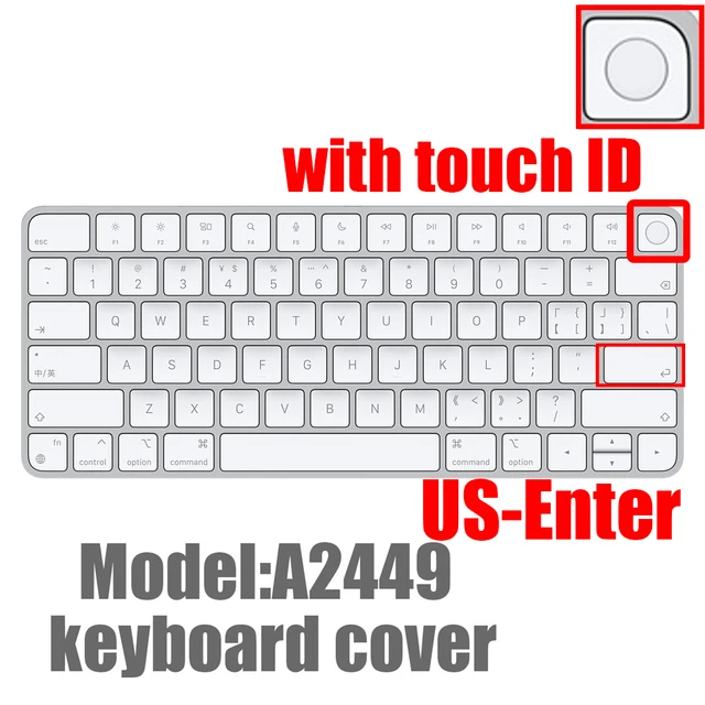 Desktop PC for Apple Bluetooth Wireless keybord MLA22LL/ A1644 A1314 IMAC Keyboard cover Protector Silicone Cover US/EU Version USkey-A2449