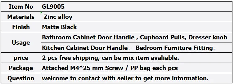 Acent Rome Design Modern Matte Black  Furniture Handle   96mm  Drawer Knob 128mm Kitchen  Door Handle  