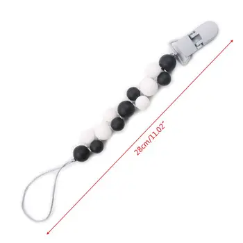

DIY Baby Pacifier Chain Nipple Clip Silicone Newborn Teether Anti-drop Chains P31B