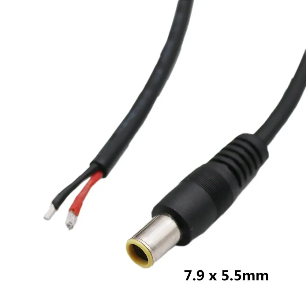 1pc DC Tip 7.9mm x 5.5mm 8mm Male Plug Connector Cable Cord For IBM Replacement 30cm/1ft 16AWG