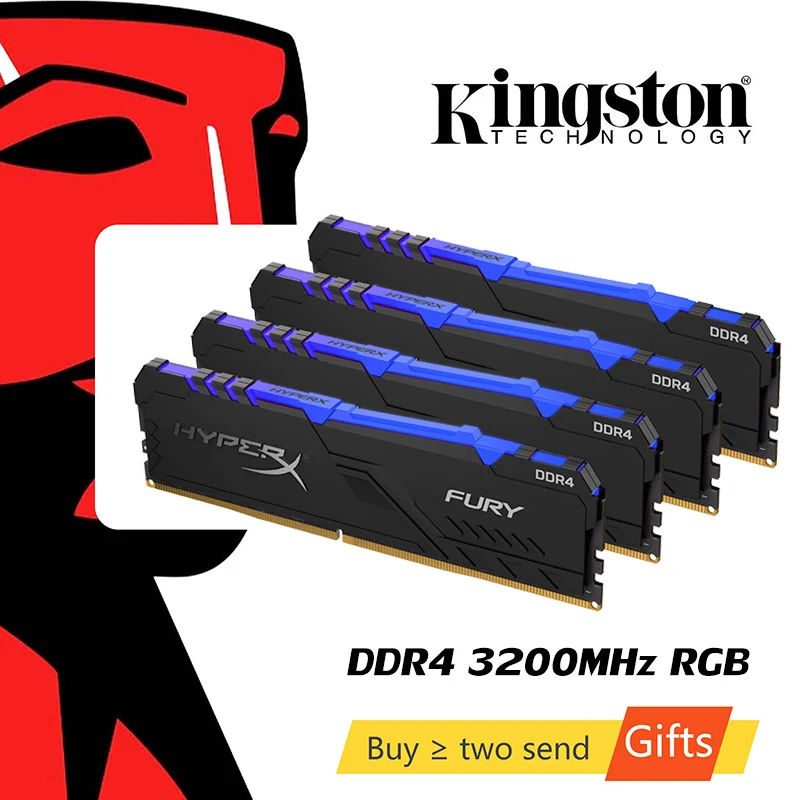 Kingston HyperX FURY DDR4 rgb память 2666 МГц 3000 3200 3600 DIMM XMP 8 Гб 16 Memoria Rams ddr4 для настольной