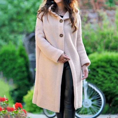 Женский длинный вязаный кардиган с капюшоном свитер однотонный осенний длинный пальто зимнее вязаное пальто плюс размер 5XL повседневная трикотажная одежда