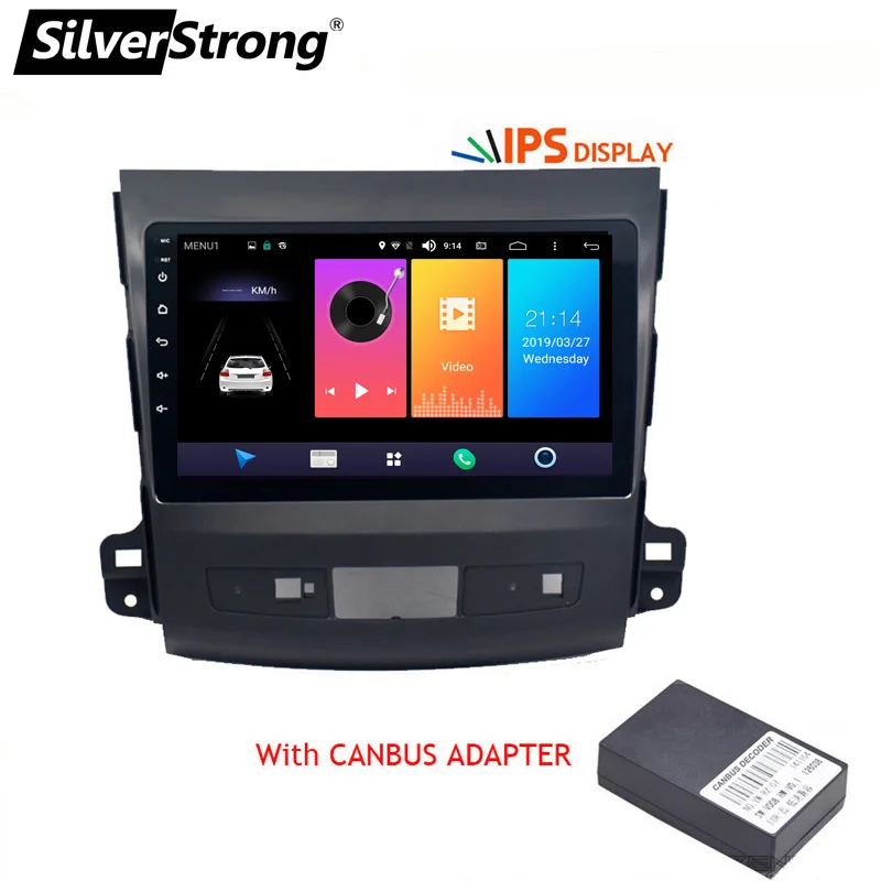 Flash Deal SilverStrong 9inch IPS matrix Android9.0 4G Modem Car GPS For Mitsubishi Outlander 2006-2012 Radio RDS optional Master DSP 2