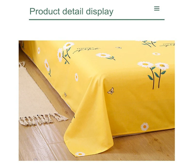 Lovely Daisy Print King Size Bedding Set Queen High Quality Washed Cotton Duvet Cover Set with Flat Sheet Quilt Cover Pillowcase