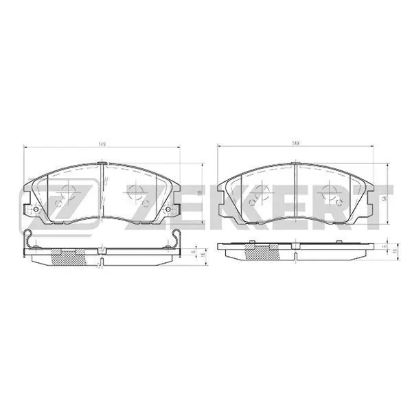Колодки торм. диск. перед Hyundai Terracan 01 ZEKKERT bs-1808