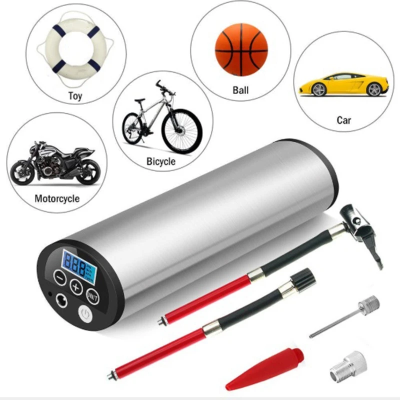 150PSI Mini Electric Inflator 12V Car Bicycle Bike Pump Electric Auto Air Compressor Bicycle Pumps with LCD Display-EU PLUG