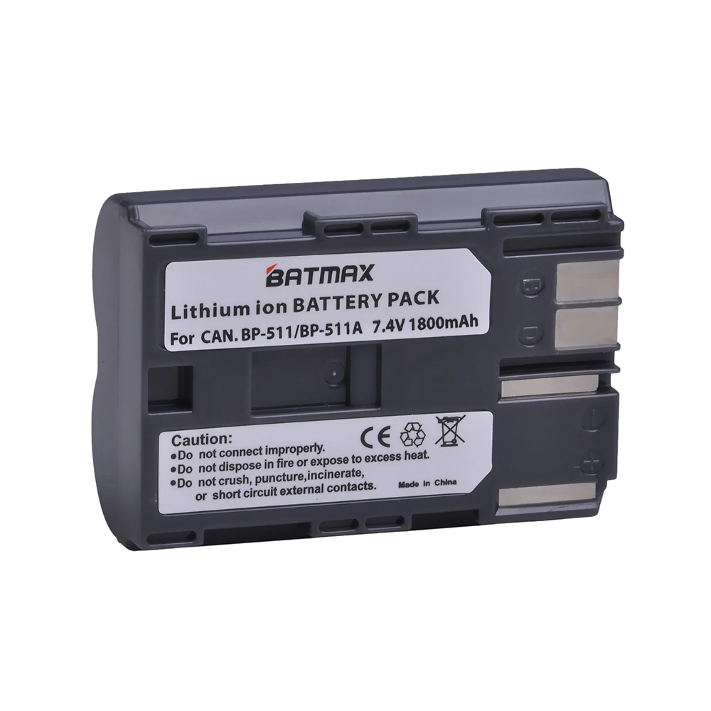 Batmax BP-511A BP 511A BP511A BP-511 Камера Батарея для цифровой однообъективной зеркальной камеры Canon EOS 300D 10D 20D 30D 40D 50D D30 D60 5D G6 ОС 30D 40D
