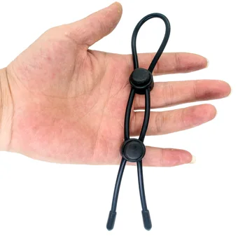 Silicone comfortable adjustable pull delay ring lock thin ring lock string to attract penis ring men's sex products 6