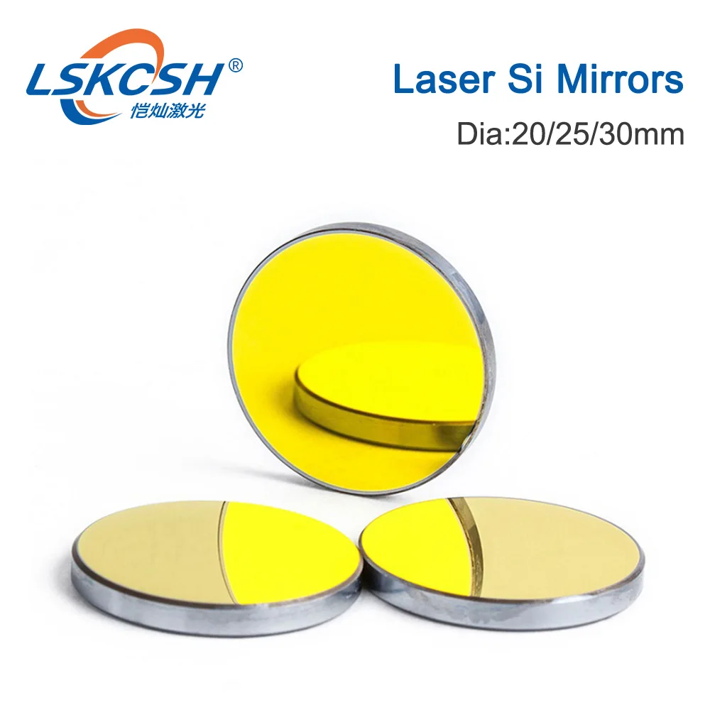 LSKCSH Si лазерное зеркало диаметром 20 25 30 кремниевый отражающий отражатель линзы с золотым покрытием CO2 для резки гравировальный станок аксессуары
