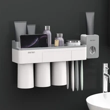 Держатель зубной щетки для ванной комнаты, автоматический диспенсер для зубной пасты, органайзер для зубных щеток, настенный держатель, аксессуары для ванной комнаты