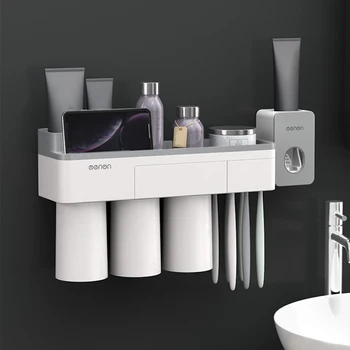 

Toothbrush Toothpaste Holder Automatic Toothpaste Dispenser Tooth Paste Squeezer Bath Rack Tube Squeezer Merchandising Products