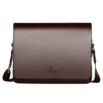 

YUESKANGAROO Briefcase Men Soft Leather Shoulder Travel Bag Business Office Computer Laptop Bag Cover Messenger Bags