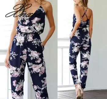 

Xnxee 2020 European and American summer women's new print jumpsuit