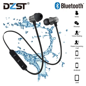 

DZST Wireless bluetooth Earphone Magnetic music headset Phone Neckband sport Earbuds Earphone with Mic For iPhone Samsung Xiaomi