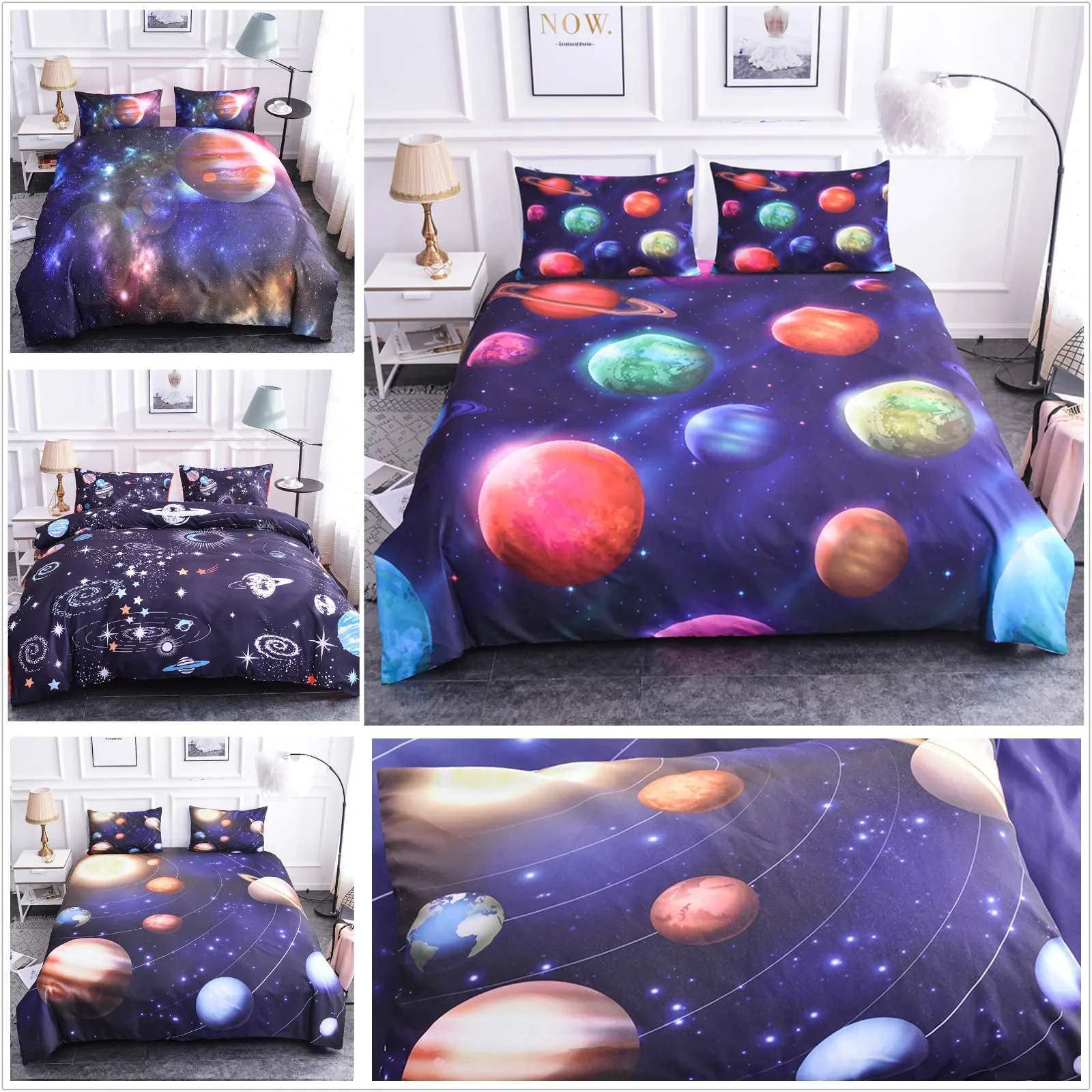 3D Universe Print Bedding Set Kids Bed Duvet Cover Comforter Quilt Nursery Single/Twin/Full/Queen/King Size | Дом и сад