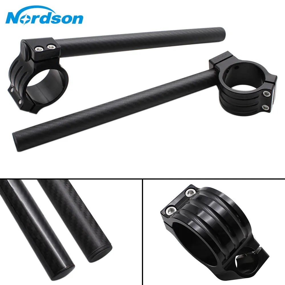 Nordson Black Motorcycle Clip On Clipon Handlebar Fork Clamp Handle Bar