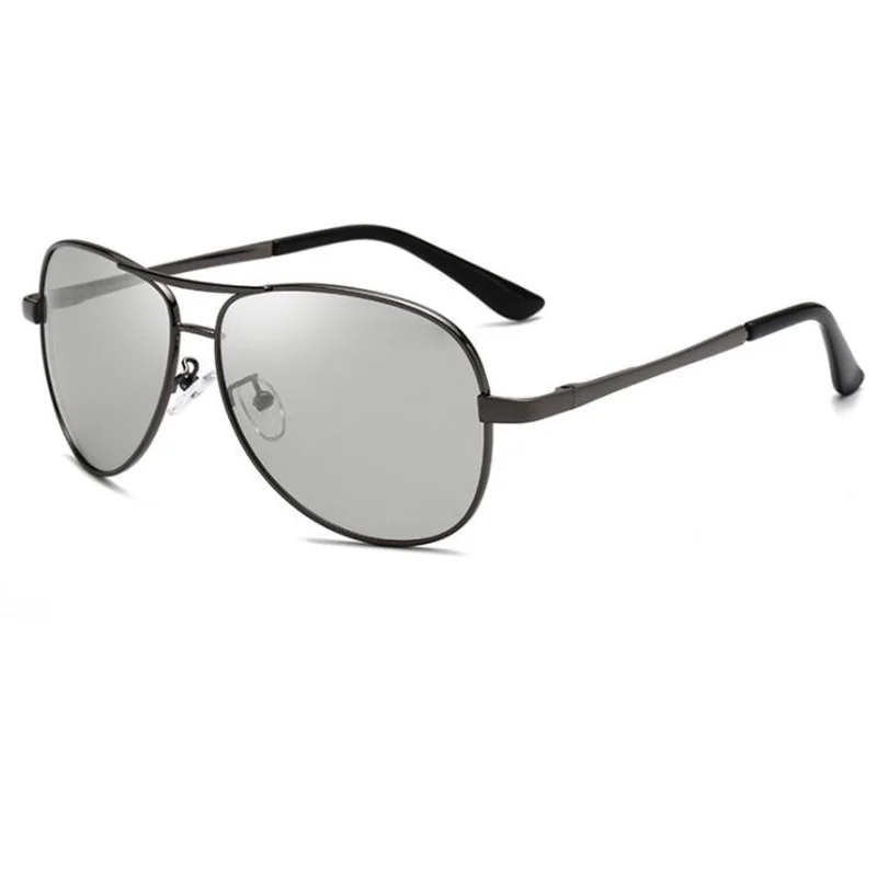 Gun Photochromic RBENN Pilot, поляризационные солнцезащитные очки для мужчин, фотохромные вождения, солнцезащитные очки, Классические хамелеон, тени, день, ночное видение, очки UV400 - Цвет линз: Gun Photochromic