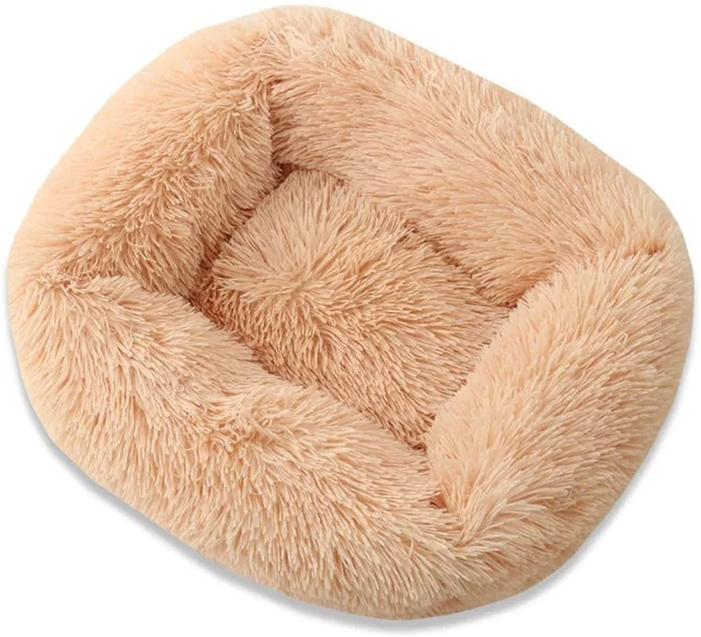 Square Dog Cat Bed with side Cover Medium Large Sofa Plush Kennel Winter Warm Puppy Mat Nest Soft House Non-slip Basket Cushion 1
