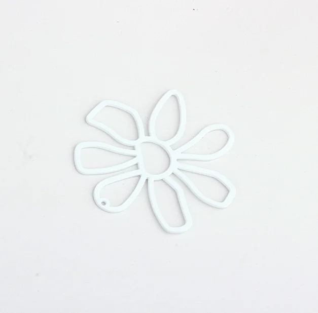 Frosted Spray Paint Color Hollow Flowers Charms 56MM 10pcs/lot For DIY Fashion Earrings Handmade Earrings Accessories Materials - Окраска металла: 4