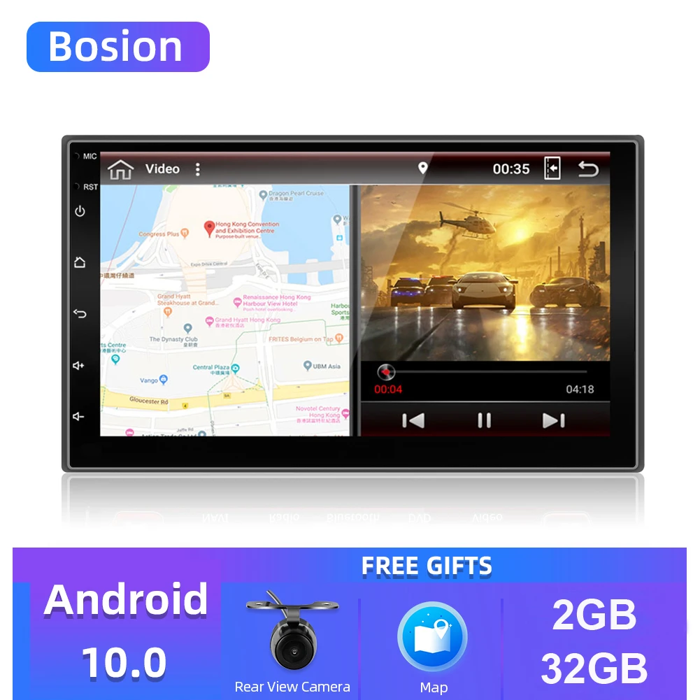 Автомобильный мультимедийный плеер Bosion на Android 10 0 с 7 &quotэкраном GPS Wi-Fi Bluetooth FM USB