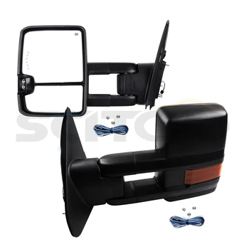 

Scitoo Power Heated Signals Fold Pair for 2007-15 Toyota Tundra Tow Mirrors Black Auto Replacement Exterior Car Parts