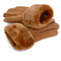 2019 зимние мужские кожаные перчатки с оленем для мужчин, теплые мягкие черные мужские варежки, имитирующие шерсть кролика, льняные перчатки