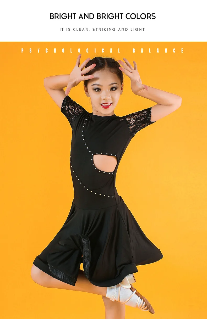 Children Professional Latin Dance Dress for Girls Ballroom Dance Competition Dresses kids Modern Waltztango  Cha Cha Costumes (6)