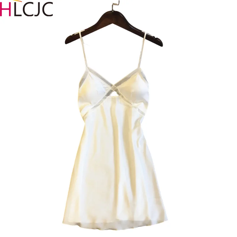 Женская кружевная ночная рубашка ажурная сексуальная без рукавов с v образным