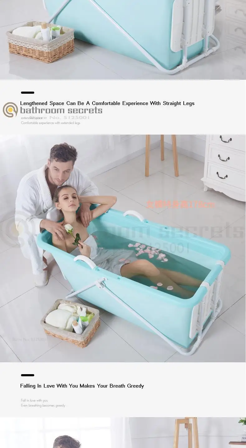 Adult Foldable Bath Barrel Adult Bath Barrel Household Body Constant Temperature Bath Barrel Bath Tube Plastic Thickening