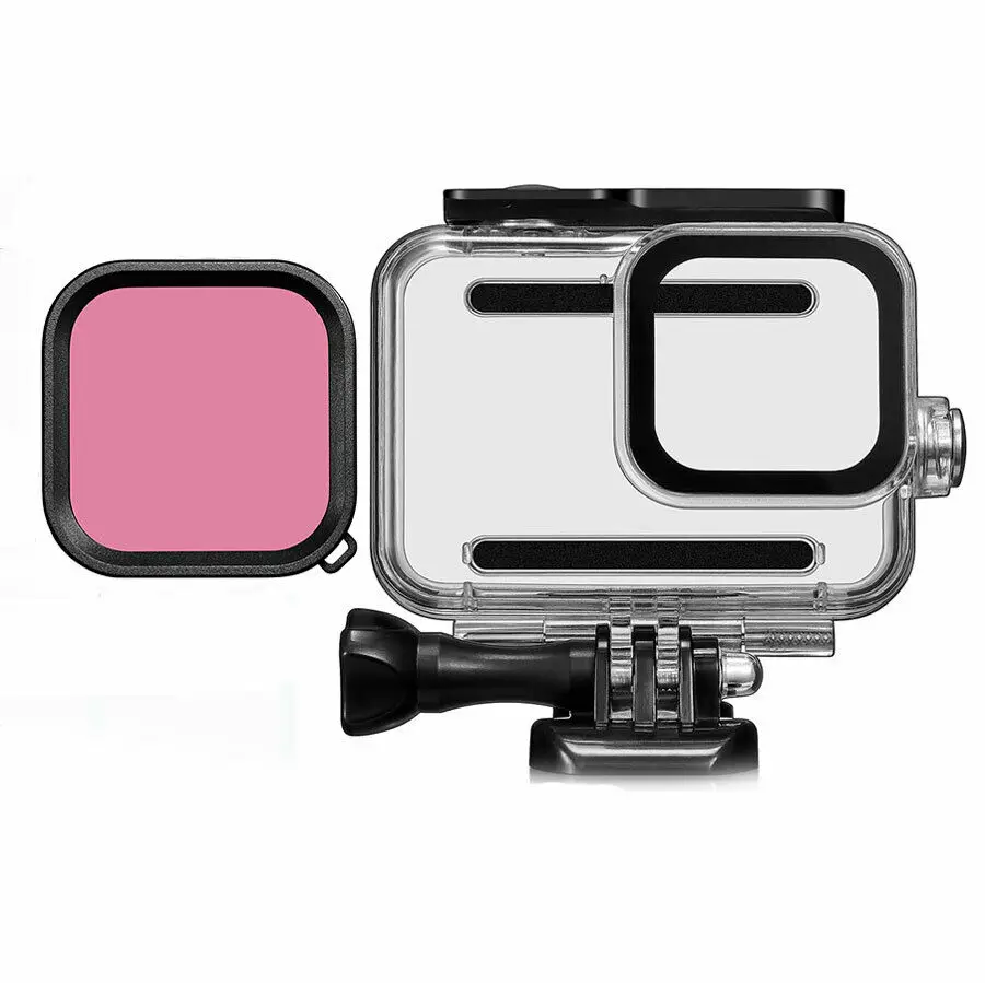 Водонепроницаемый чехол для экшн камеры GoPro Hero 8 3 цвета фиолетовый розовый