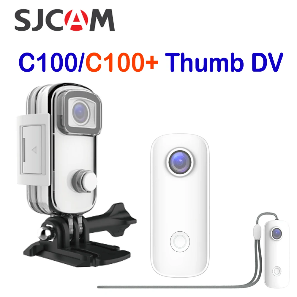 Водонепроницаемая Экшн-камера SJCAM C100 / C100Plus Mini Thumb Camera 1080P30FPS / 2K30FPS H.265 12MP 2,4G WiFi 30M - изображение