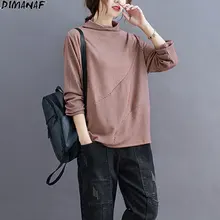 Best Price DIMANAF 2020 Plus Size T-Shirt Women Autumn Tops Striped Print Tshirt Casual Style Turtleneck Soft Cotton Show Thin Elegant Tees Best Price DIMANAF 2020 Plus Size T-Shirt Women Autumn Tops Striped Print Tshirt Casual Style Turtleneck Soft Cotton Show Thin Elegant Tees