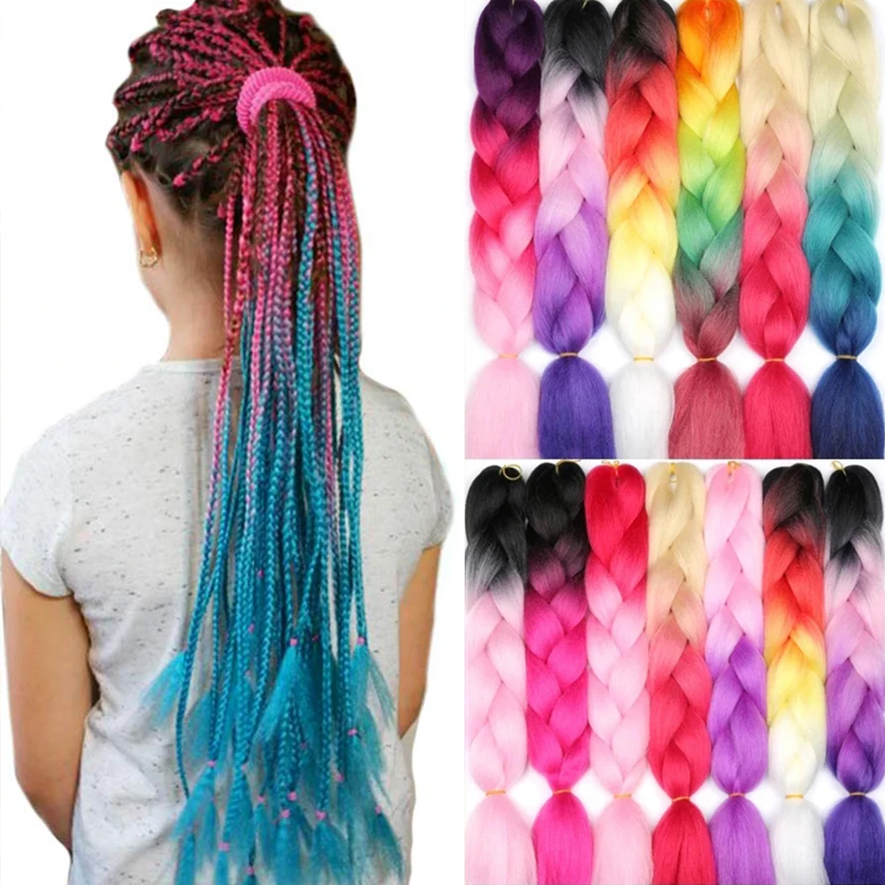 Special Price Hair-Extensions Braiding Synthetic-Hair-Support Ombre Wholesale Li-24inch 100g  RLwqe9DW0nl