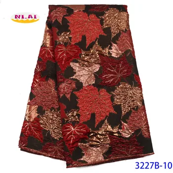 

Wine Jacquard Lace Brocade Fabric Lace with Sequins African Fabrics Nigerian Tulle Mesh Lace for Bridal Brocade Lace NA3227B-1