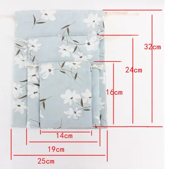 

Practical Foldable Cotton Linen Drawstring Bags Women Men Travel Portable Sack Hand Bags Large Capability Storage Pouch