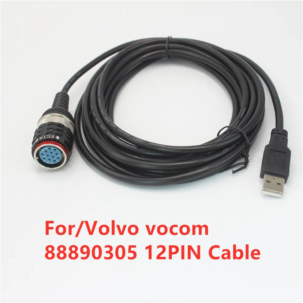 Кабели Acheheng для volvo vocom usb-кабель 88890305, USB-кабель для volvo vocom 88890300 VOCOM II 88890400, кабель для диагностического сканера кабели для грузовиков acheheng для vocom renault автомобильный диагностический сканер 12 контактный кабель для renault диагностический инструмент для