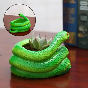 

Flower Pot Snake Shape Resin Office Home Indoor Ornament Potted Flowerpot Crafts Planter Garden Creative Pastoral Style