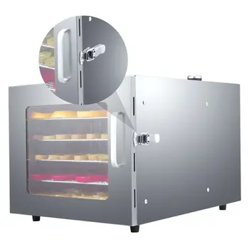 

1pc Food Dehydrator Machine Fruit Vegetable Dehydrator with EU / UK Plug (Silver)