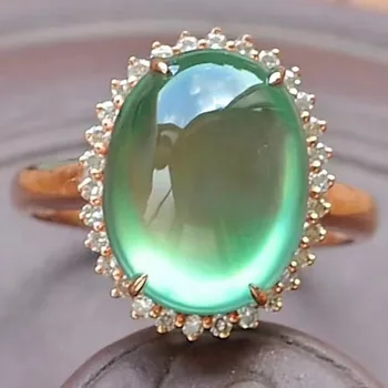 

Prehnite ring Natural And Real Prehnite Ring Wedding Engagement Rings for Women 925 sterling silver Ring