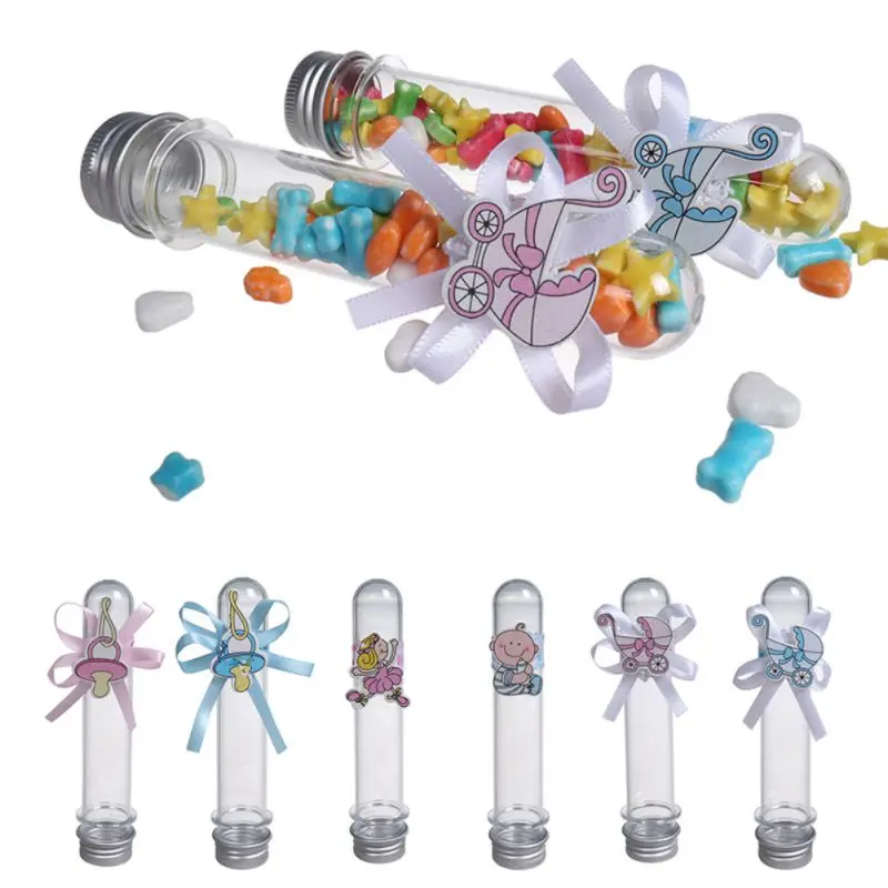 

6PCS Creative Kids Infant Cartoon Pattern Candy Gift Container Bottle Jar Decor Baby Shower Gift Bottles New