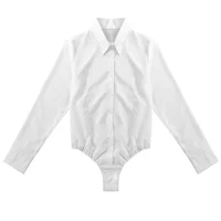Chemise corporelle pour femmes, uniformes de travail de bureau, chemisiers blancs, vêtements Slim, chemise OL à manches longues, justaucorps, collants de travail faciles d'entretien 5
