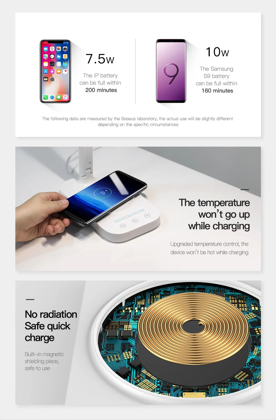 Baseus USB Lamp Night Light Smart Table Lamp with Qi Wireless Charger for iPhone XS Max X Desktop LED Light for Samsung