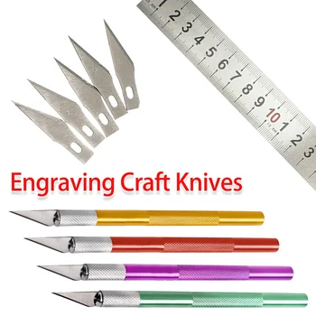 

Precision Hobby Knife 10pcs/ 6pc Stainless Steel Blades for Mobile Phone Arts Crafts PCB Repair Leather Films Tool Pen Type