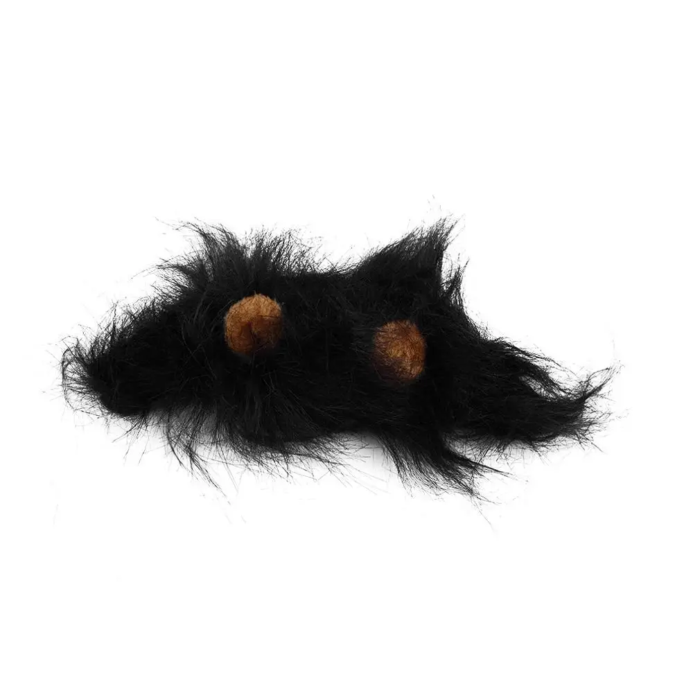 Кошка Собака эмуляция Лев волосы грива уши шапка осень зима наряжаться в костюм глушитель шарф Прямая поставка - Цвет: black