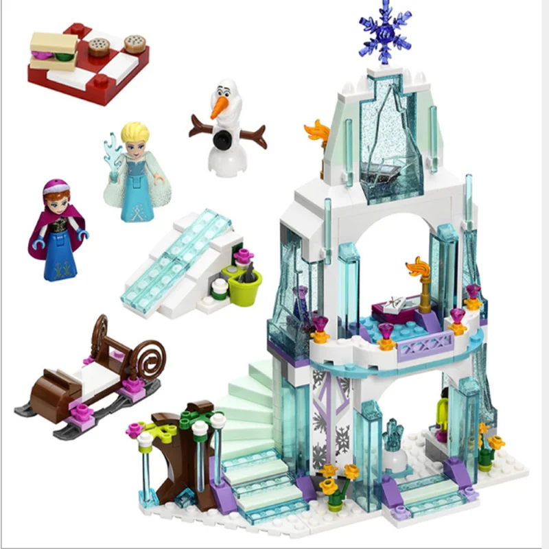 Princess Castle Building Block Bricks Mermaid Ariel Princess Elsa Anna Cinderella Belle Compatible Legoinglys Friends Girls 3