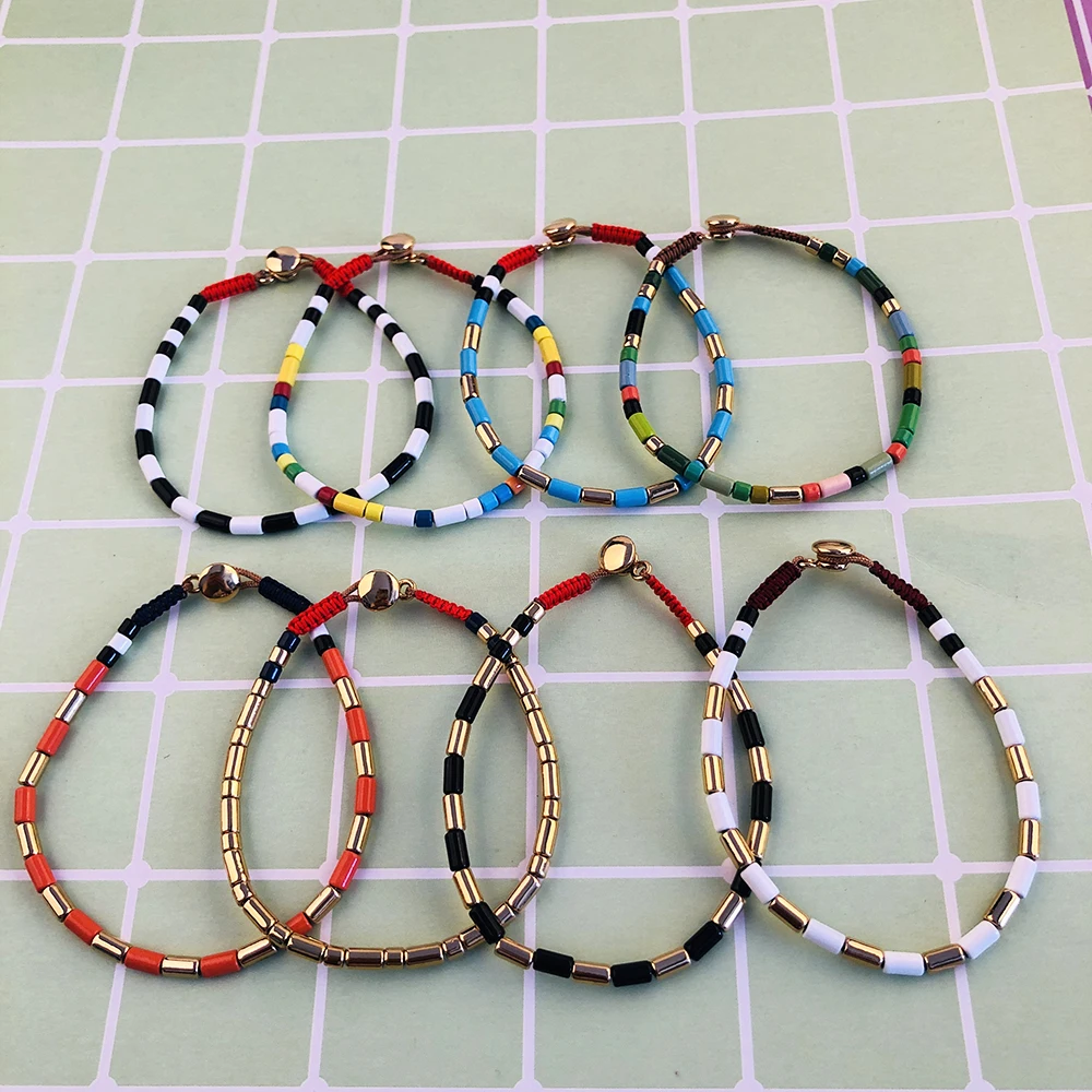 

8 Styles Bohemian Bracelet For Women Bangle Rainbow Stacking Rope Chain Miyuki Jewelry Tile Bracelets Pulsera Bileklik 2020 New